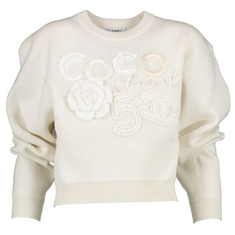 white coco chanel sweater|Chanel coco niege sweater 2021.